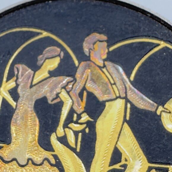 Vintage Midas gold Damescene miniature plate Flamenco dancers Spain Gold Plate - Picture 8 of 9